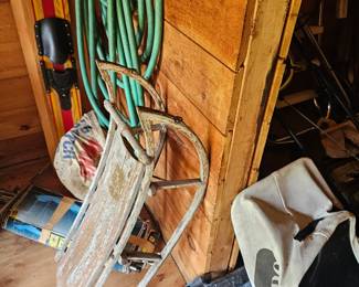 Wooden Sled/Sleigh, Garden Hose, Water Ski