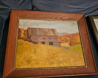 Framed Hanging Barn Scene