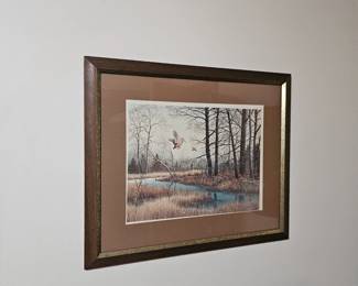 Hanging Framed Duck Woodland Scene
