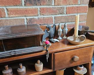 Candle Stick Holder, Metal Salt Pepper Shakers