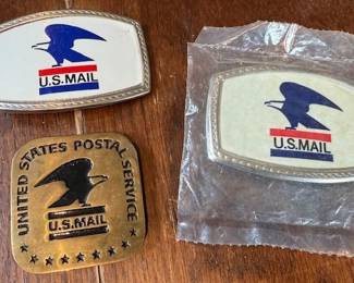 US Postal Services belt buckles. Enamel and Brass.  