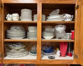 Corelle dishes and more. 