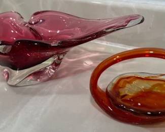 Murano art glass. Ashtray. Basket. 