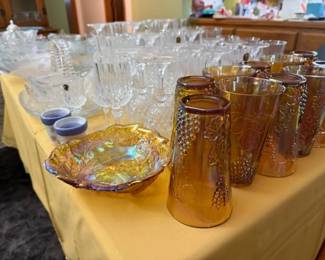 Carnival glass. French crystal. 