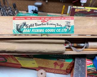 Japanese split bamboo flyrod in original wood box. 