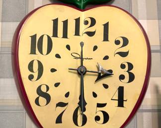 Apple-shaped Wall Clock (Graham brand, mid-century)