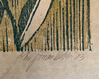 Multi-Block Hand-Printed Woodcut and Linoleum Limited Edition Print by John Pitman Weber