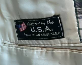 Tailored in the U.S.A By American craftsmen