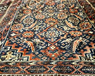 Persian-style runner, navy with medallions and floral pattern