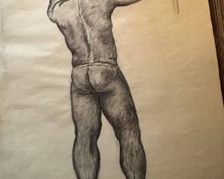 Original Charcoal Drawing by Charles G. Staples