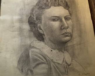 Original Charcoal Drawing by Charles G. Staples