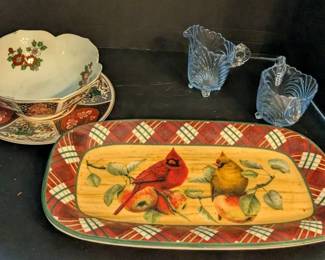 Mystery Holiday Vintage Glassware Lot  Lenox, Possible Uranium Glass  More