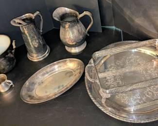 Vintage SilverPlated Servingware Lot  Assorted Pieces Including Onedia