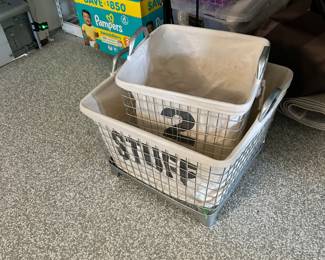 Note: These baskets  are not at sale location, they are in South Miami area.  Please text me to arrange meet up time.   Restoration Hardware Baby & Child Industrial Baskets 