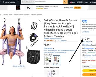 New -never used Yoga Trapeze. $30 OBO (all instructions and disk inc). Note: refer to next photo for additional information. 