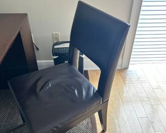 Artefacto Armless Cezanne Armless Chair. Natural Leather Camel with lovely patina. Color: Dark Brown. W181/4”xD213/4”xH35.5