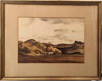 After Millard Sheets (American, 1907-1989) Framed Digital Landscape Print
