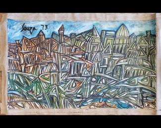 F.N. Souza Signed And Dated 1973 Oil On Canvas No COA

