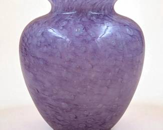 Steuben Signed Early 20th C. Antique Cluthra Lavender Art Glass Vase By Frederick Carder
