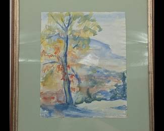 Signed Isabel Robinson (American, 1894-1976) Watercolor Landscape Painting, 1927
