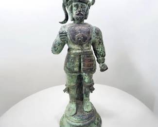 Old And Unique Standing Bronze Figure
