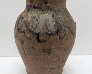 An Antique Turkish Glazed Terra Cotta Olive Jar
