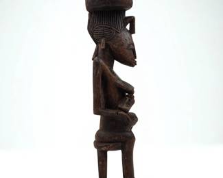 West African Wood Carved Maternity Figure, Possibly Senufo
