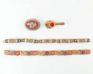 Lot Of Gold Filled Italian Micro Mosaics
