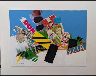American Jon Henry 1916-90 Mixed Media Abstract Painting Titled "Revere Beach" , 1980
