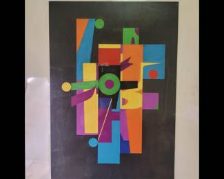 American Jon Henry 1916-90 Collage Mixed Media Titled "Woody" Dated 1966
