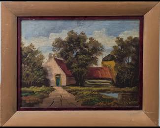 Pair Of Signed Dutch H. Wester Oil On Board Landscape Paintings, Mid 19th Century

