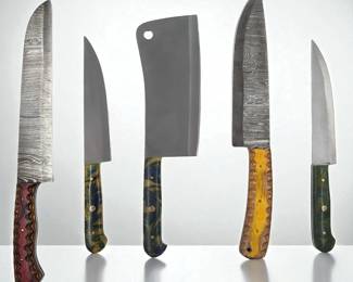 5Pc Hand Made Damascus Steel Kitchen Knives

