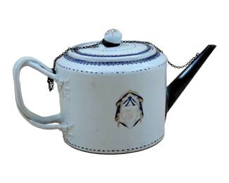 An Old Chinese Export Armorial Porcelain Teapot, Possibly 19th Century
