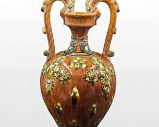 Large Chinese Tang Style Sancai-Glazed Amphora Porcelain Vase
