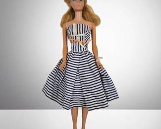 Vintage 1960s Mattel Barbie Cotton Casual Dress Ponytail With Poodle Bangs NO BOX
