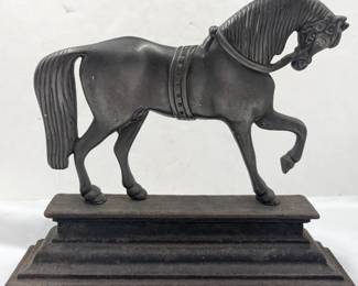 Antique Mixed Metal Horse Doorstop
