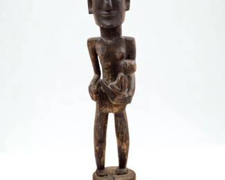 African Hand Carved Wooden Maternity Sculpture
