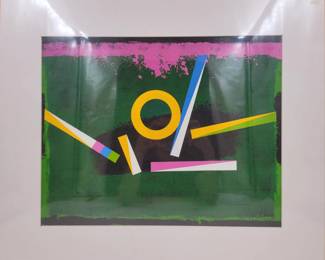 American Jon Henry 1916-90 Acrylic Painting Titled "Prism 38" Dated 1989
