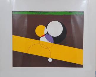 American Jon Henry 1916-90 Acrylic Abstract Painting Titled "Prism 37"
