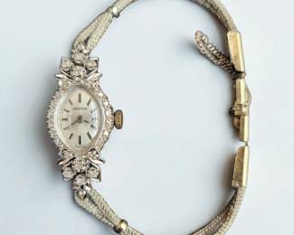Vintage 14K Gold And Diamond Croton Swiss Watch
