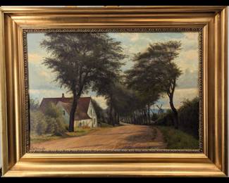 Signed Emil Wennerwald (Danish 1859-1934) Oil On Canvas Landscape Painting

