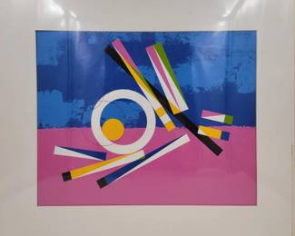 American Jon Henry 1916-90 Acrylic Painting Titled "Prism Series #39" Dated 1989
