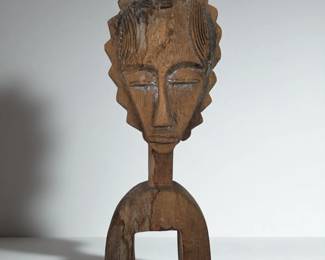 Hand Carved Traditional African Heddle Pulley
