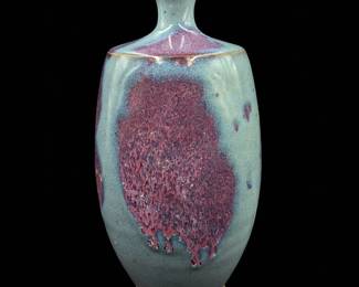 Chinese Song Style Jun Ware Vase With A Brass Rim
