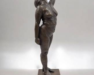 Bronze Figural Nude Sculpture By T.J. Dixon's "Real Women" Project, Zona 33, For Non-Profit
