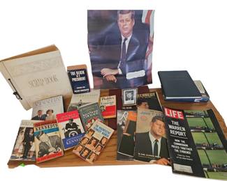 JFK LOT Books Magazines Scrap Book Warren Report