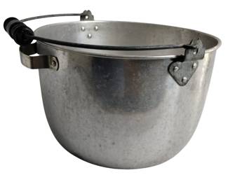 Vintage Large Century Aluminum Ware Pot No Lid Wood Handle Blk