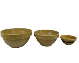 Antique Yellow Ware Mixing Bowls