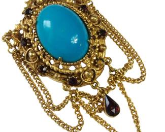 Vintage Costume Jewelry Florenza Brooch Pin Dangle