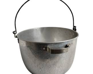Vintage Large Century Aluminum Ware Pot No Lid Wood handle Blk #2